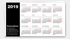 wizytówka szablon kalendarz 2020