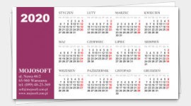 wzory wizytówek kalendarzyki 2020