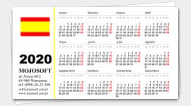 wizytówka szablon kalendarz 2020
