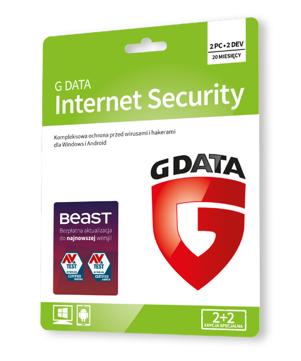 Kup G Data Internet Security 2PC+2xAndroid / 20 miesięcy