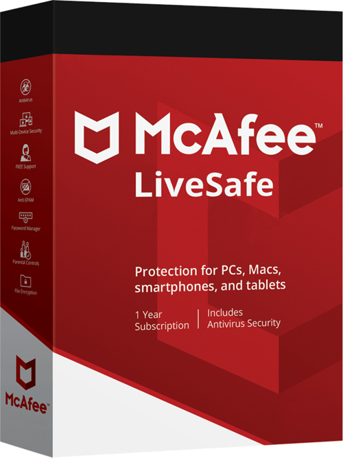 Kup McAfee LiveSafe bez limitu urządzeń / 1Rok