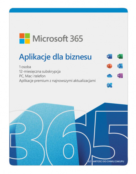 Kup Microsoft Office 365 Apps for business 5PC na 12 miesięcy